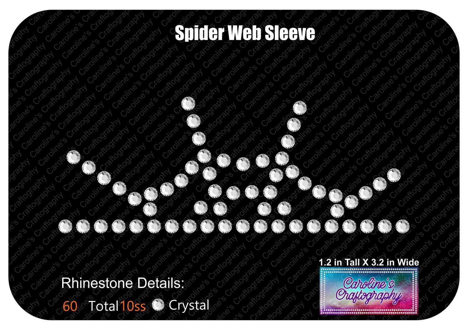 Spider Web Sleeve or Pocket Rhinestone Design