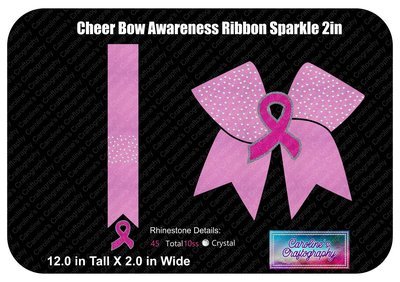 Cheer Bow Awareness Sparkle with 3D Center Ribbon 1.5 inch