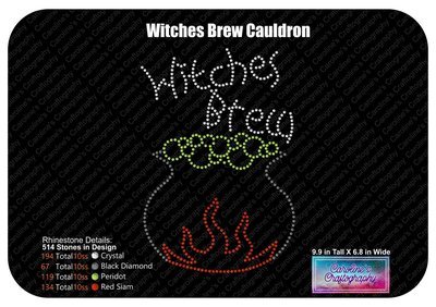 Witches Brew Cauldron Rhinestone