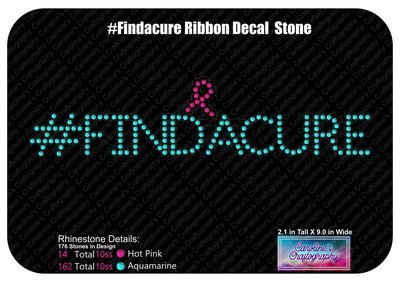 #FINDACURE Ribbon Rhinestone Decal
