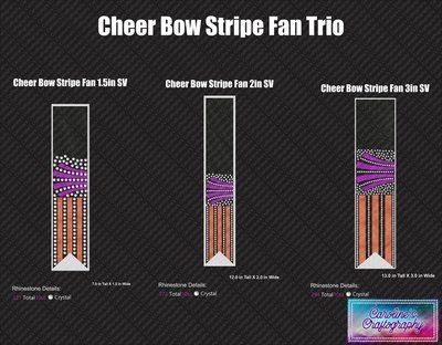 Cheer Bow Stripe Fan Stone Vinyl Trio