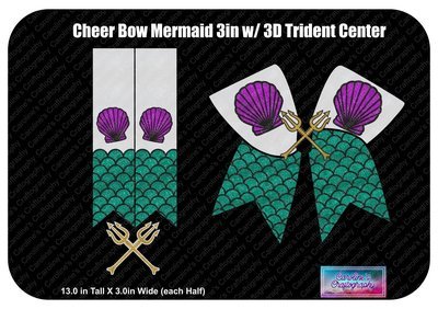Cheer Bow Mermaid 3D Trident Center 3in Vinyl