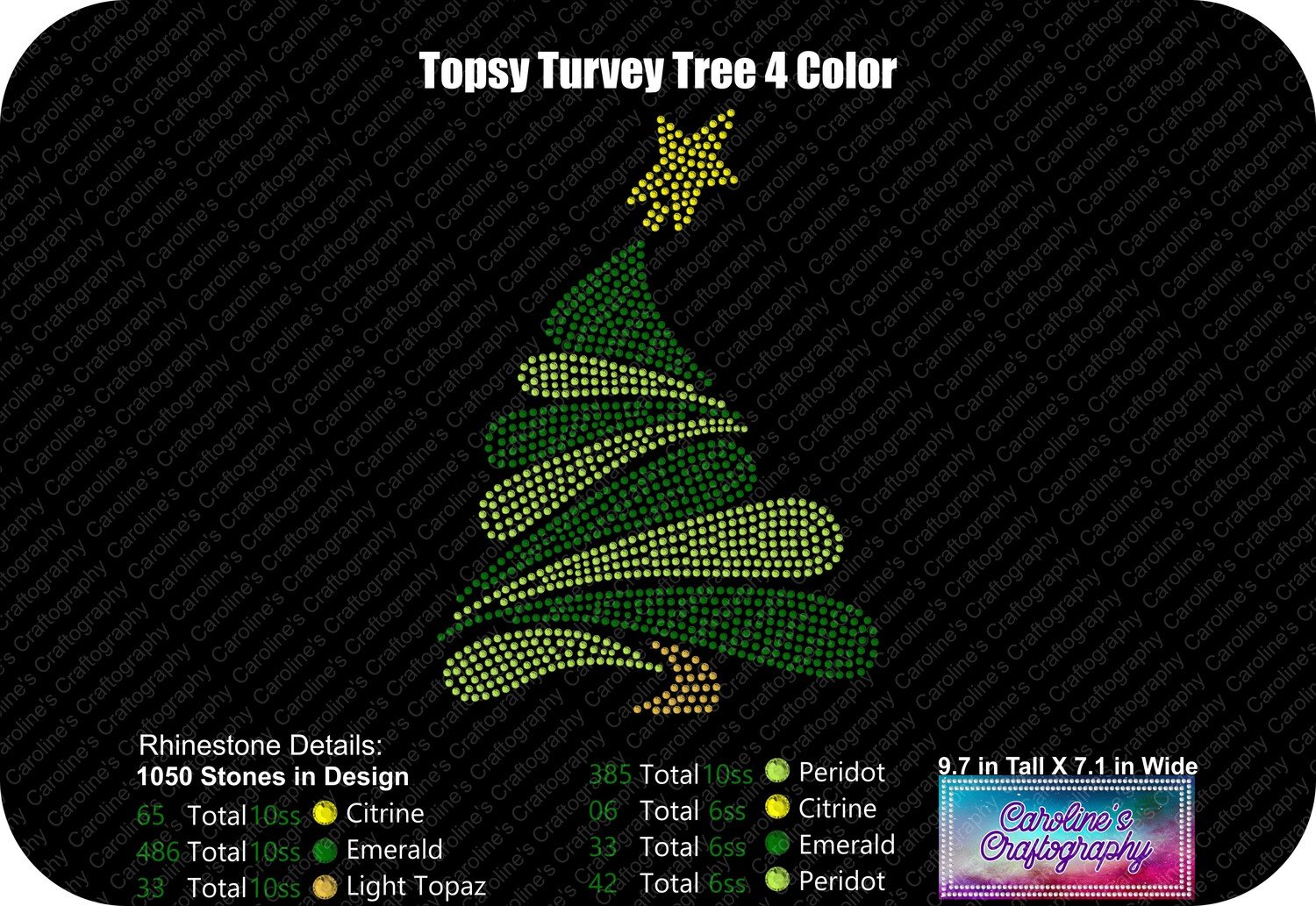 Topsy Turvey Tree 4 Color Rhinestone
