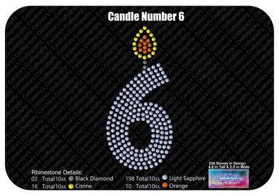 Candle Number 6 Stone