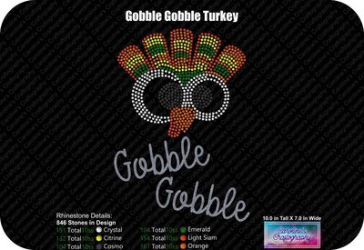Gobble Gobble Funky Turkey Face Stone Vinyl