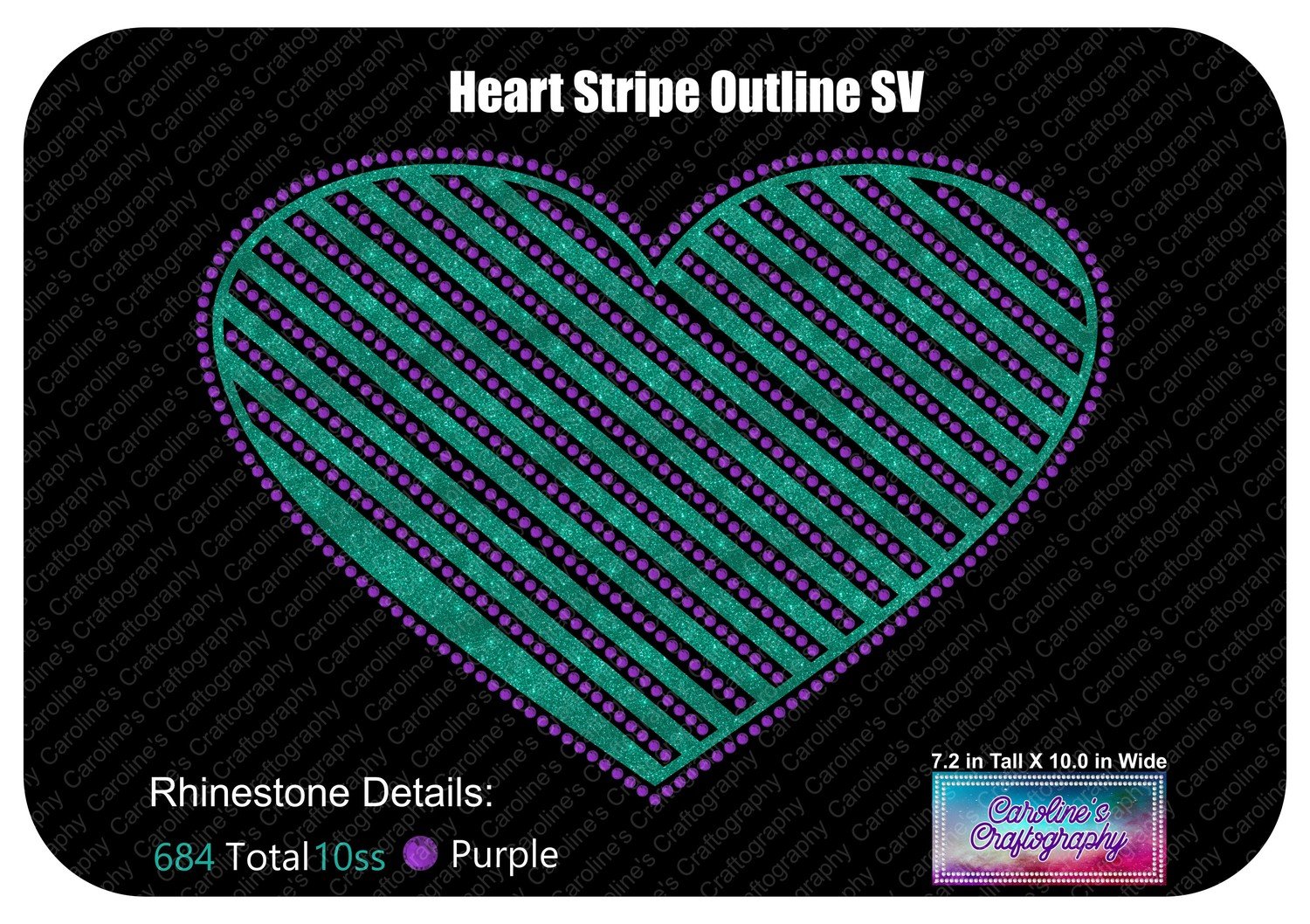 Heart Striped Outline Stone Vinyl
