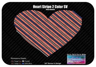 Heart Striped 2 Color Stone Vinyl (None Outlined)