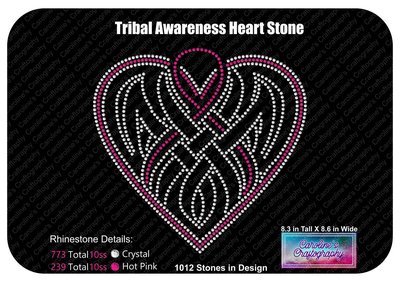 Tribal Awareness Ribbon Heart Stone