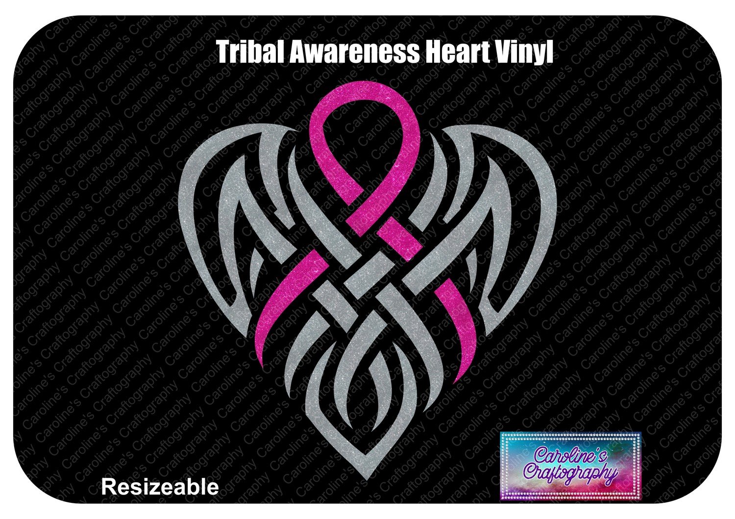 Tribal Awareness Ribbon Heart Vinyl