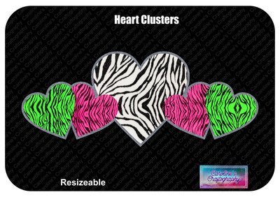 Heart Clusters Vinyl or Fabric for Faux Applique