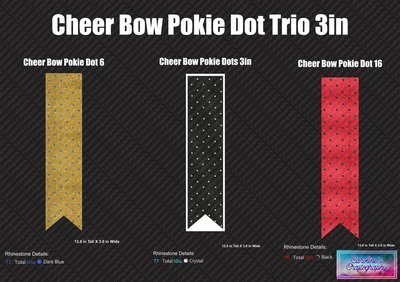 Cheer Bow Pokie Dot 3in Trio