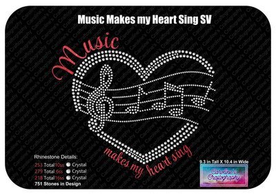 Music makes my heart sing Heart Staff Stone Vinyl