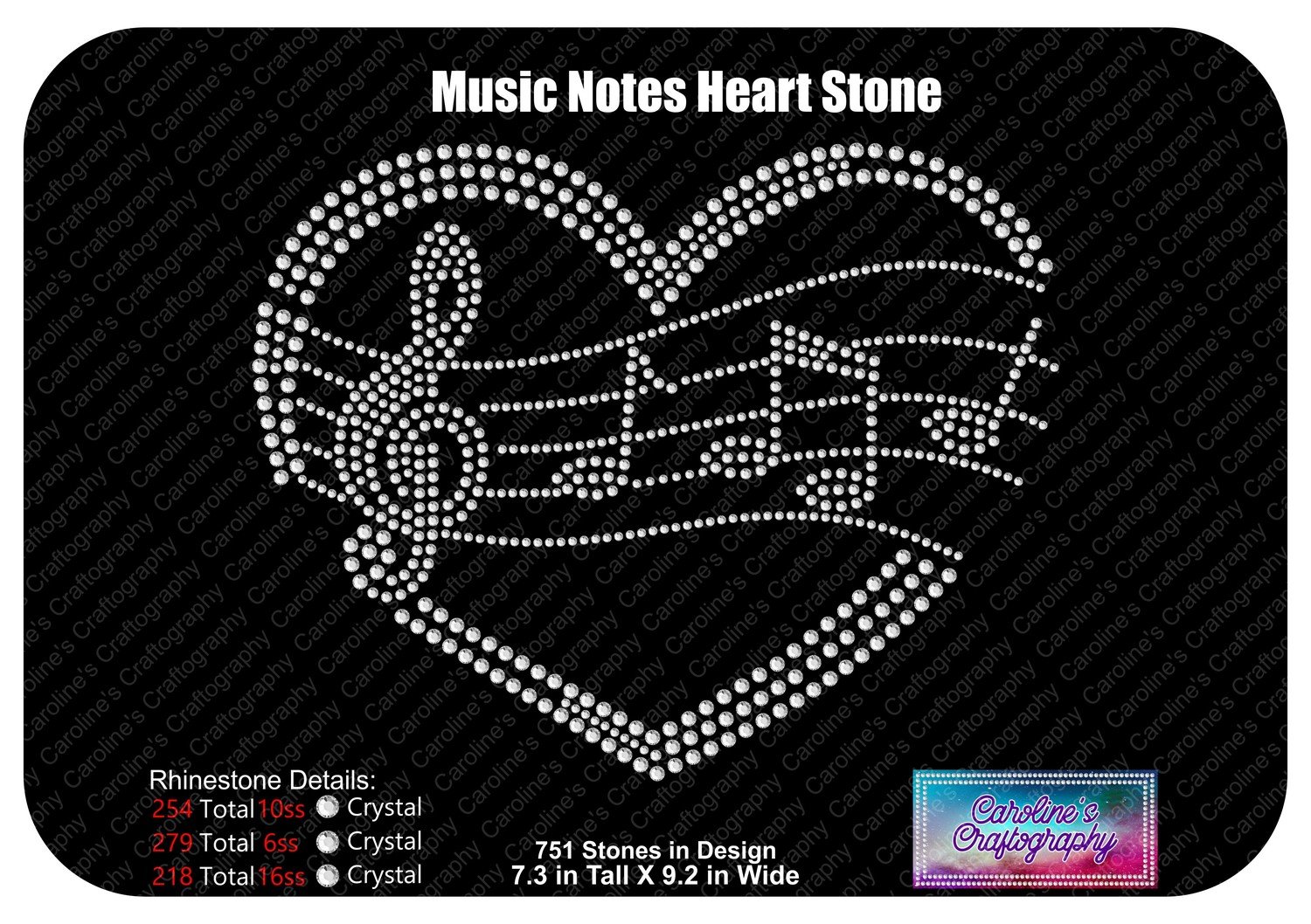 Music notes heart Stone