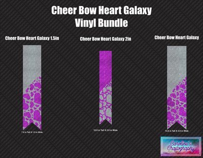 Heart Galaxy Cheer Bow Vinyl Trio