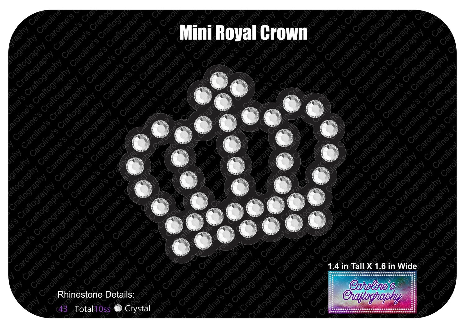 Mini Royal Crown Rhinestone Decal