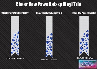 Paws Galaxy Cheer Bow Vinyl Trio