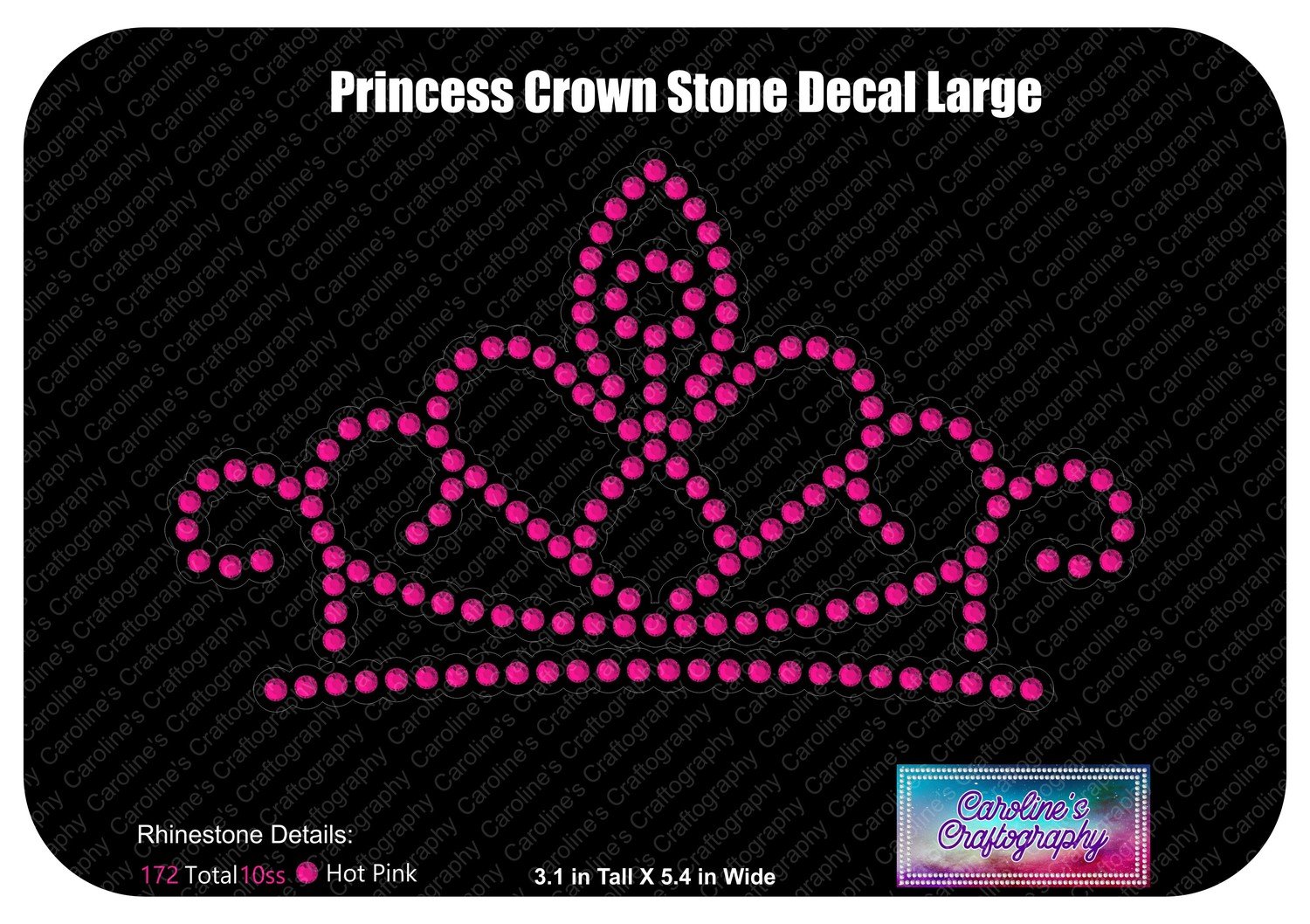 Princess Crown Rhinestone Decal Large
