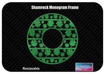 Shamrock Monogram Frame 1 Color Vinyl