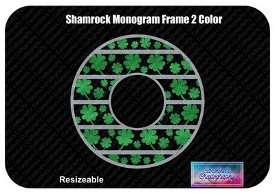 Shamrock Monogram Frame 2 Color Vinyl
