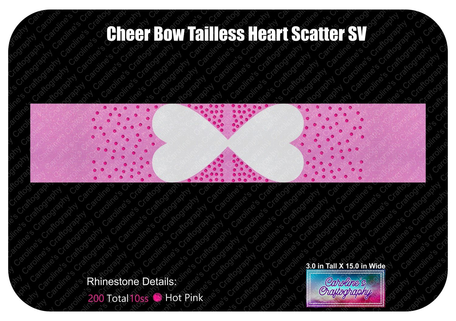 Tailless Cheer Bow Heart Scatter 3in Stone Vinyl