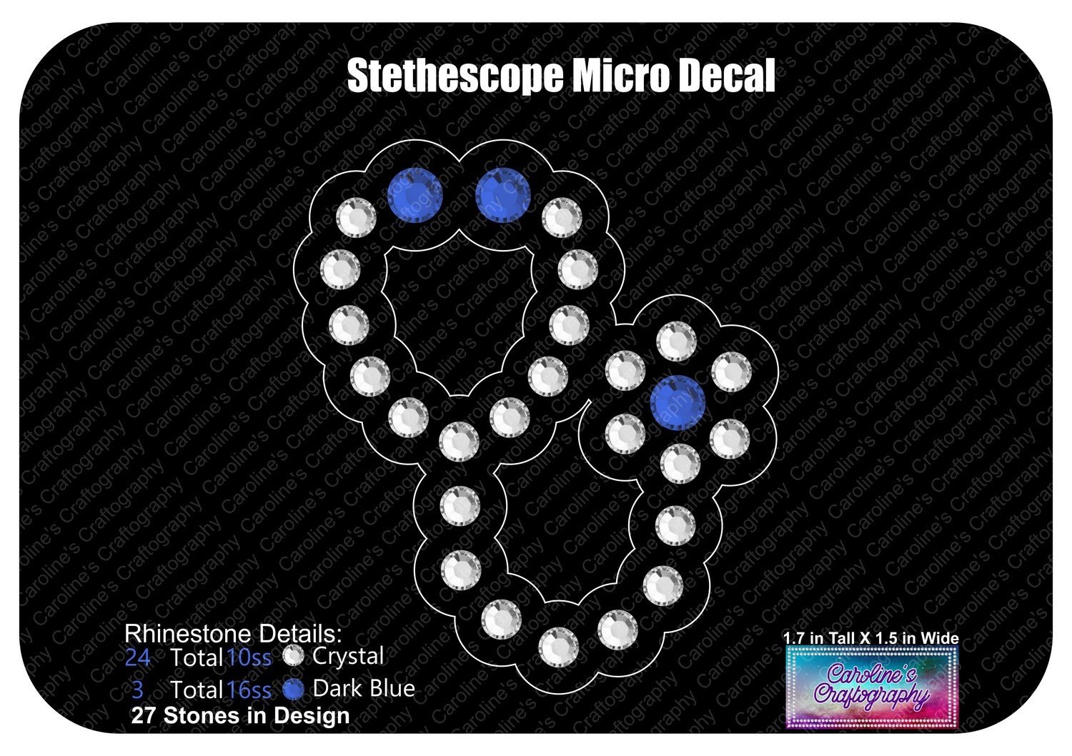 Stethoscope Micro Decal Rhinestone