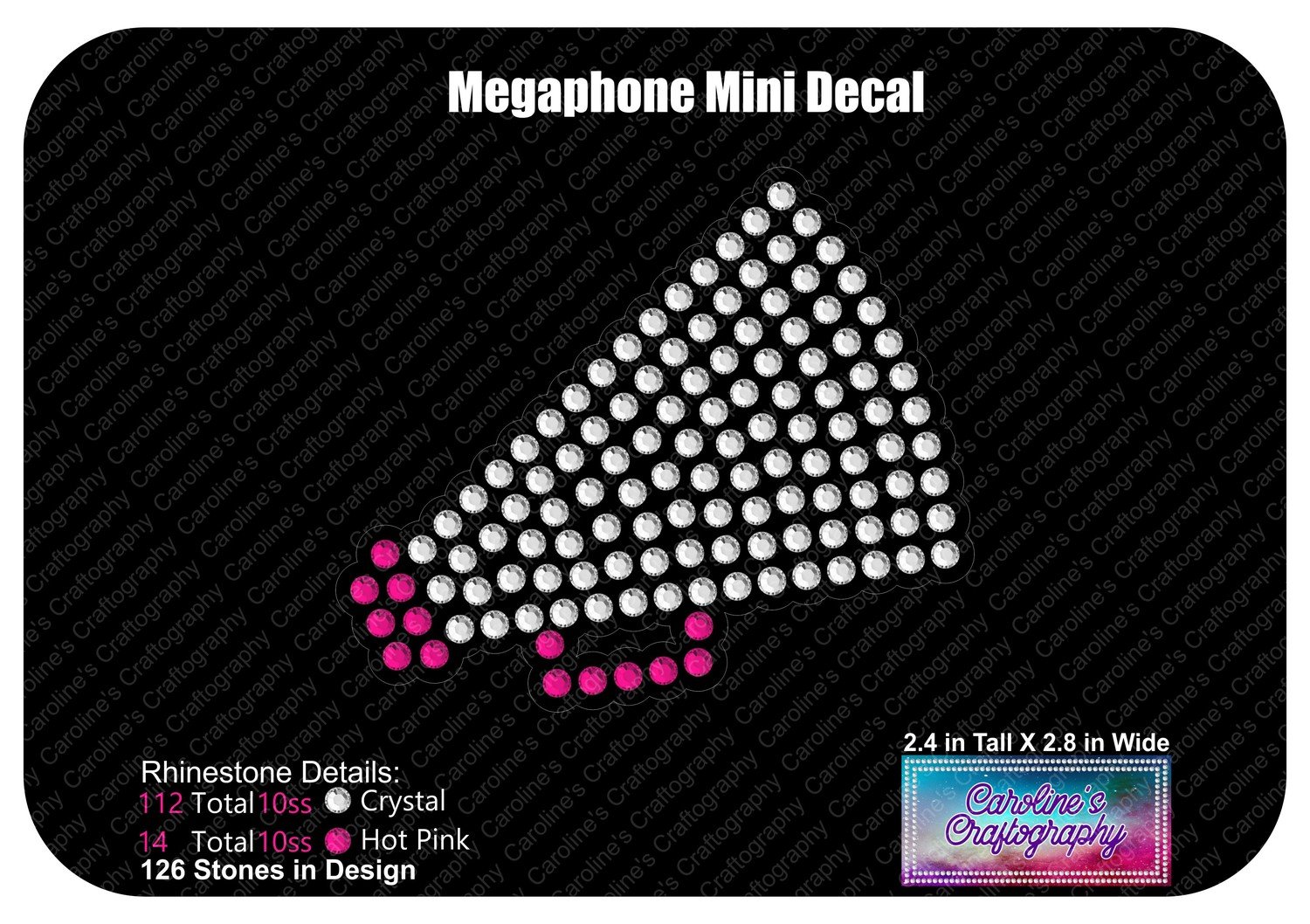 Megaphone Mini Decal Rhinestone