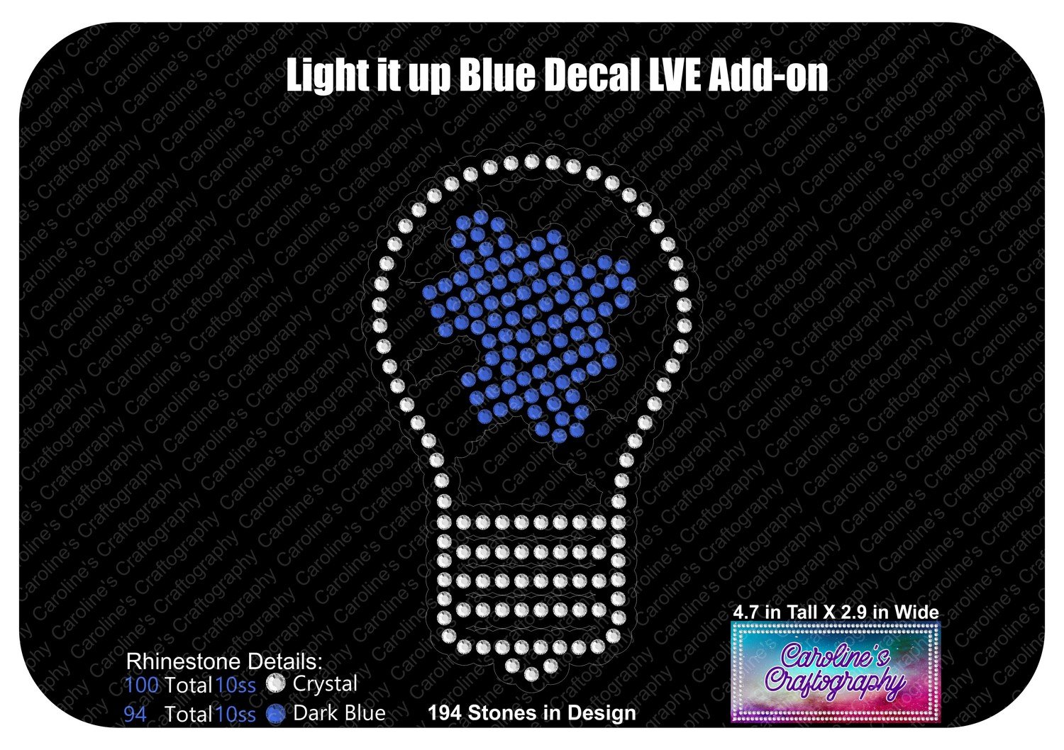 Autism Puzzle Piece Light Bulb Decal LVE Add-on