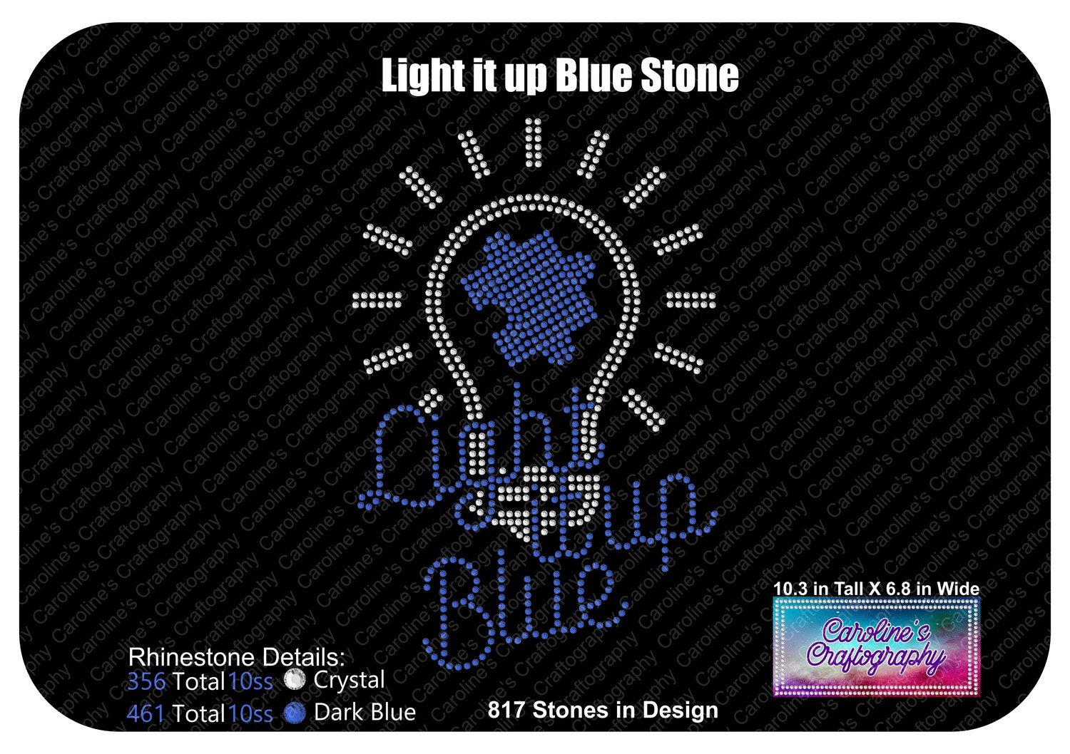 Autism Light it up Blue Rhinestone