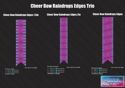 Cheer Bow Raindrops Edges Trio