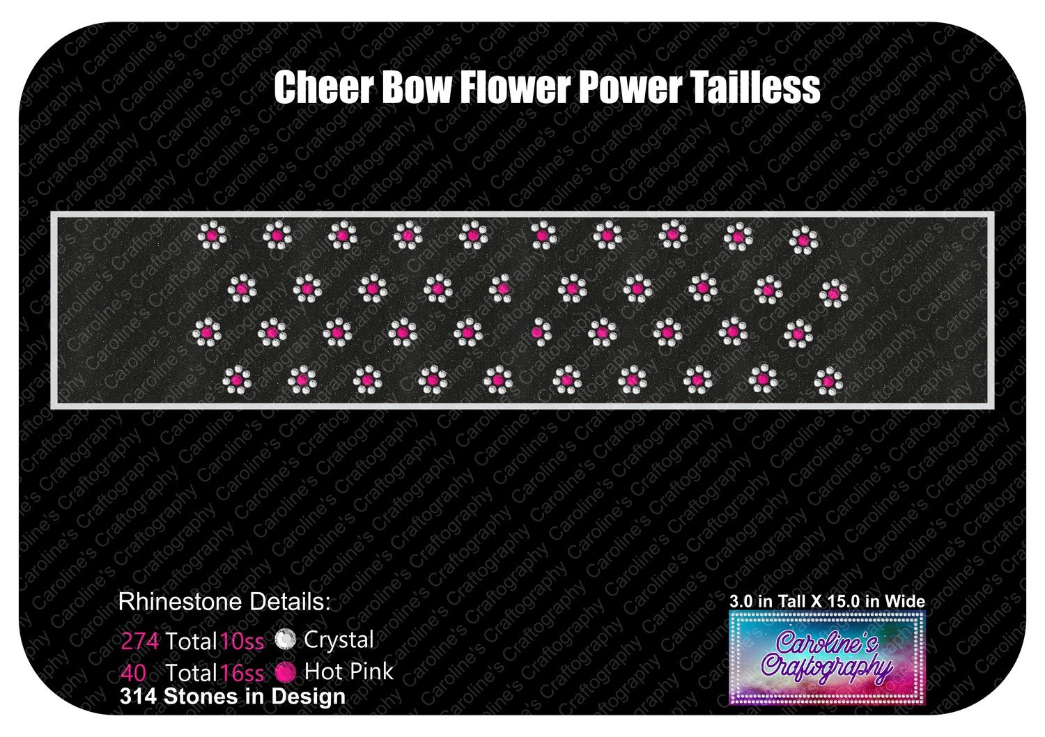 Tailless Cheer Bow Flower Power Rhinestone