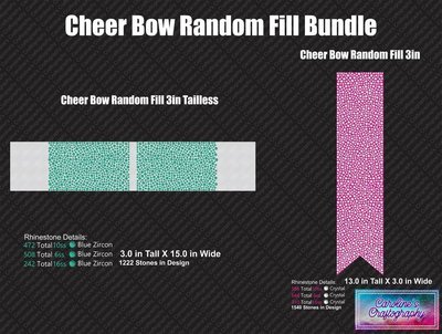 Cheer Bow and Tailless Random Fill Multi Stone 3in Bundle