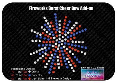 Fireworks Burst Cheer Bow Add-on Stone