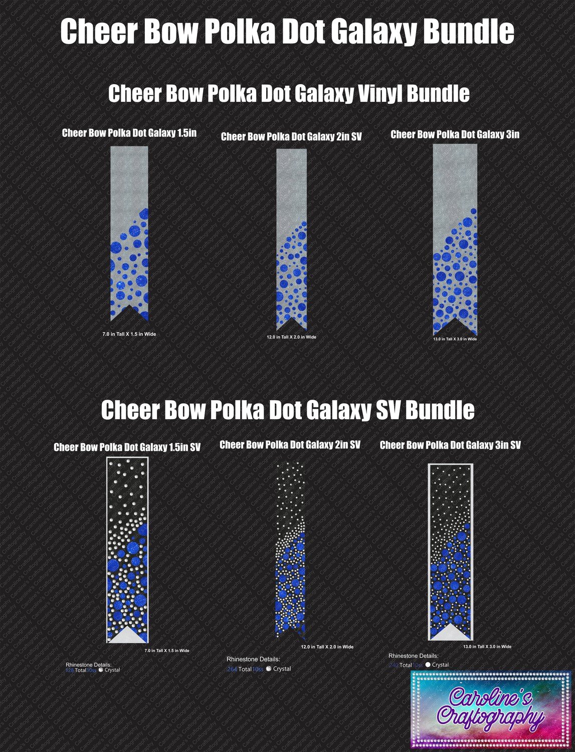 Polka Dot Galaxy Cheer Bow Bundle