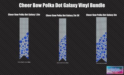 Polka Dot Galaxy Vinyl Cheer Bow Trio