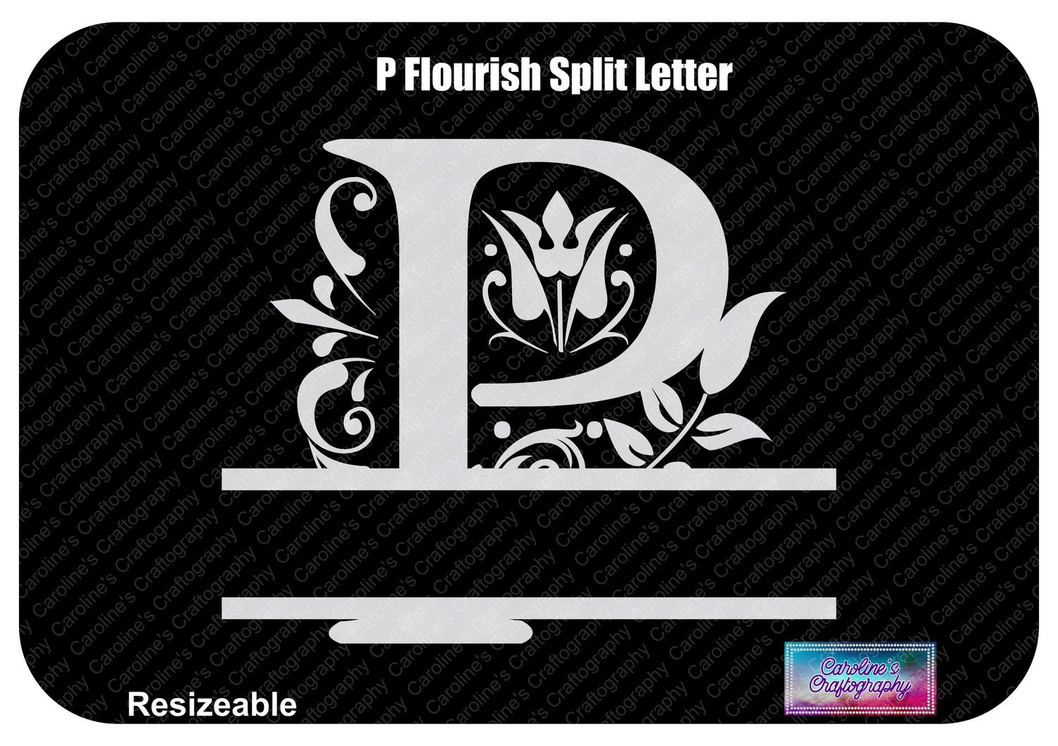 P Flourish Split Letter