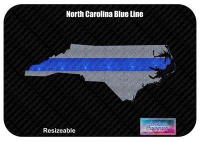 North Carolina State Blue - Red Line Vinyl