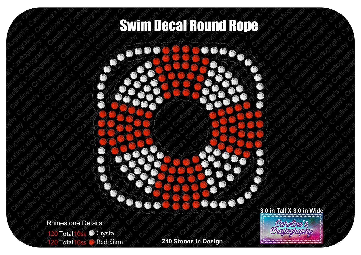 Swim Life Preserver Round with Rope Decal