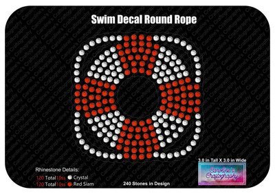 Swim Life Preserver Round with Rope Decal