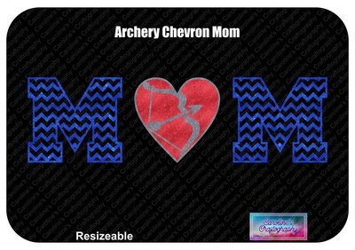 Archery Mom Chevron Letters Heart O