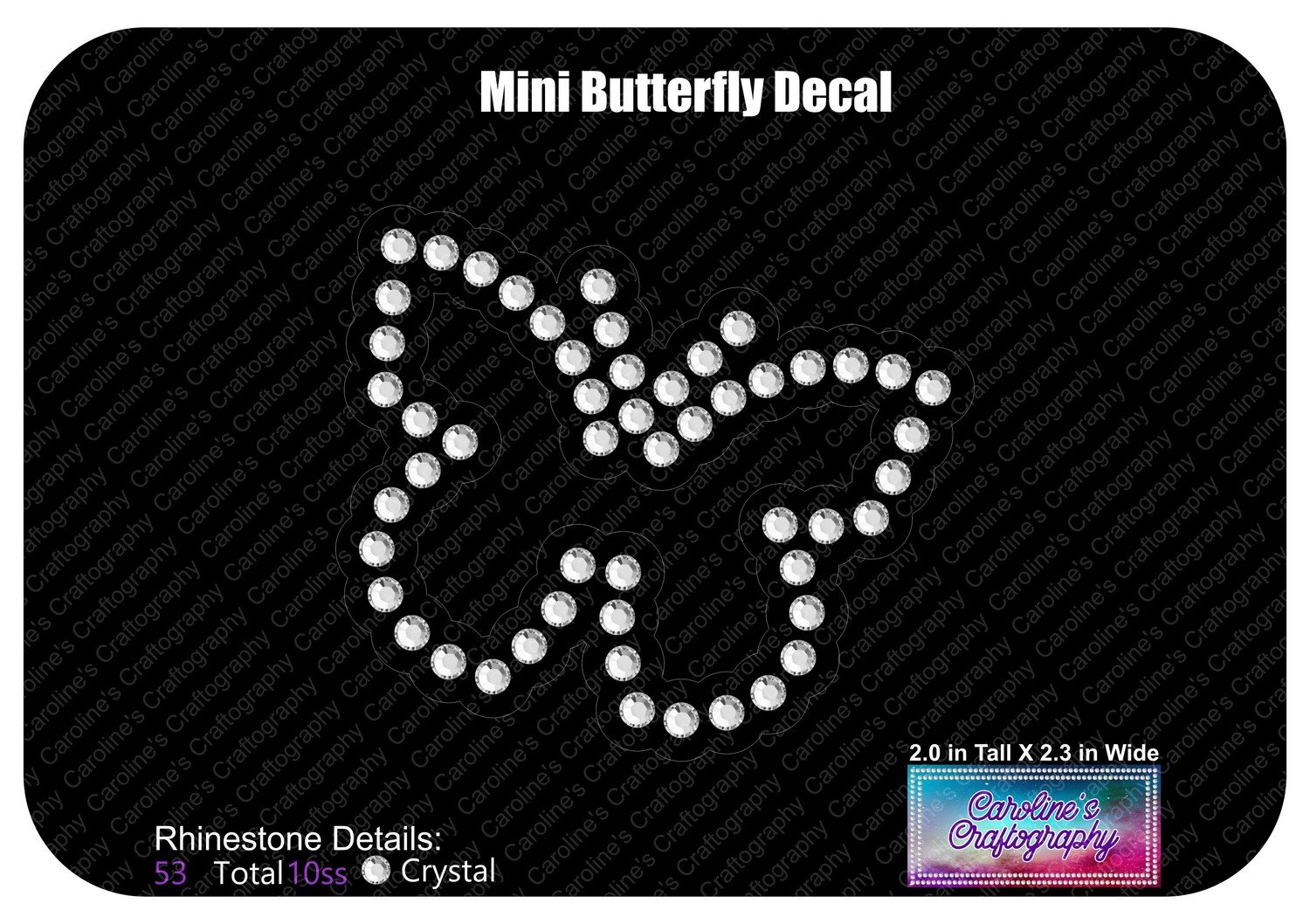 Mini Butterfly Rhinestone Decal