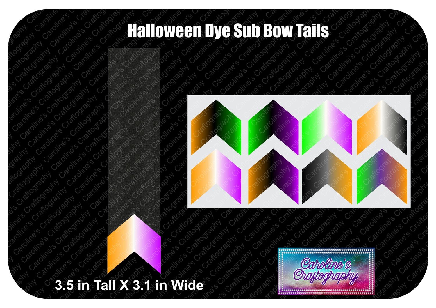 Halloween Dye Sub Bow Tails