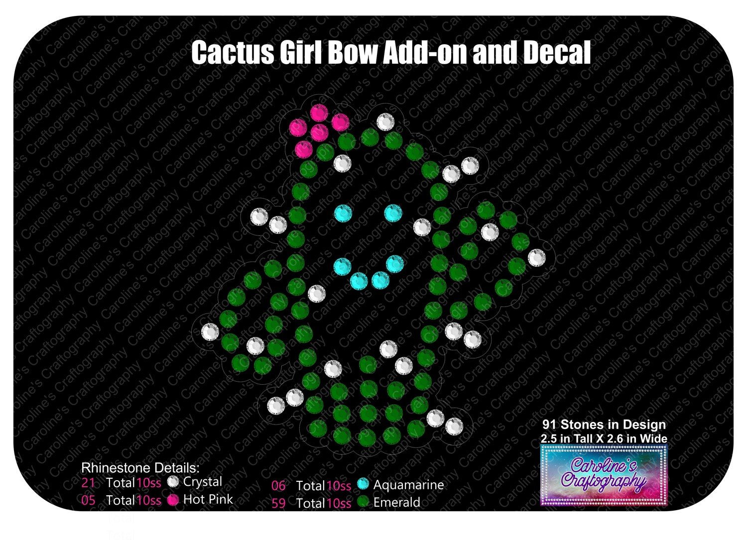 Cactus Girl Decal or Bow add-on Rhinestone