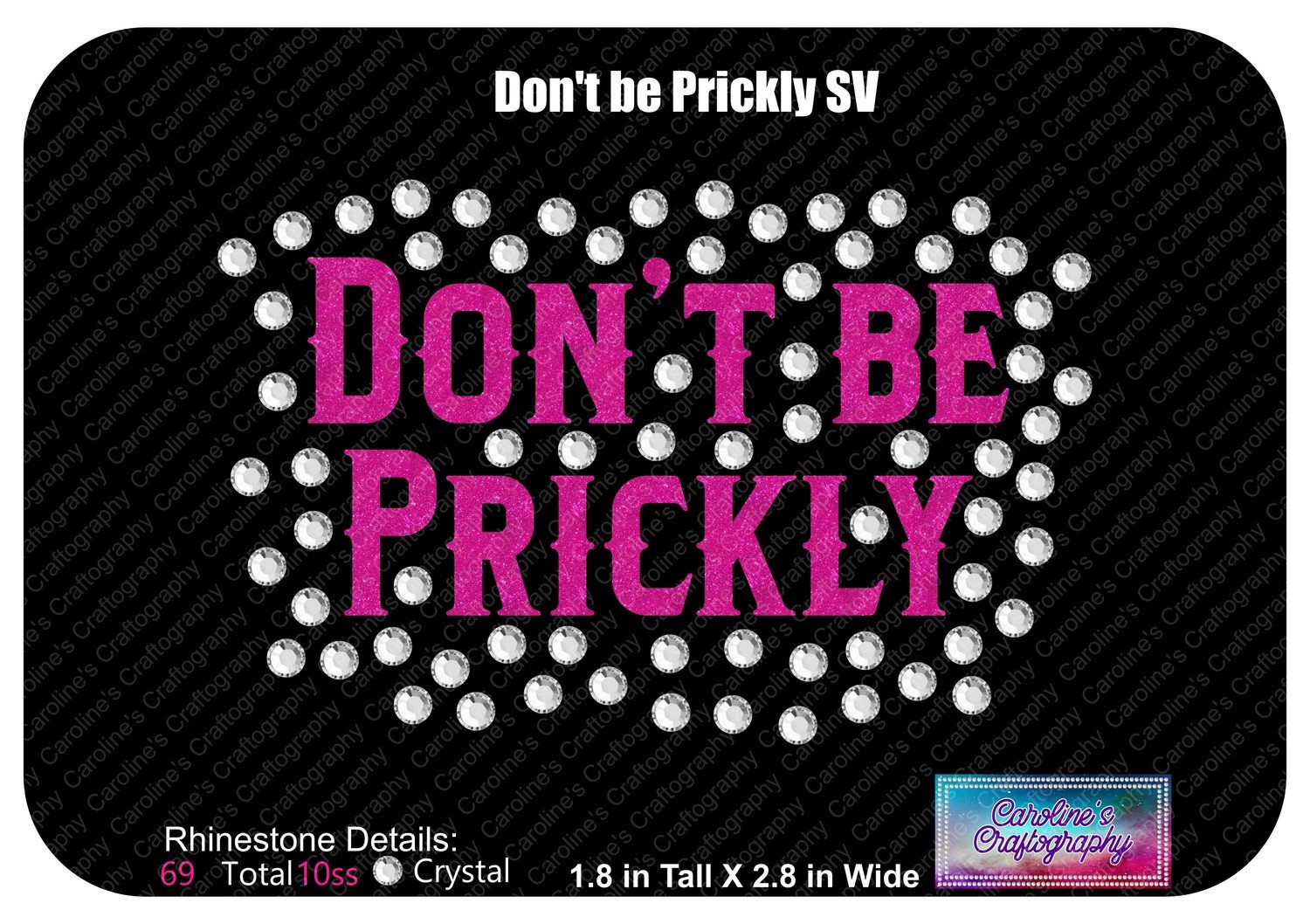 Don't Be Prickly Stone Vinyl Text Bow Add-on