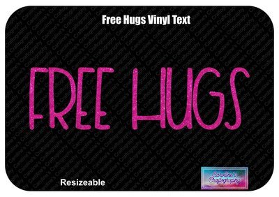 Free Hugs Vinyl Text Bow Add-on