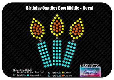 Birthday Candles Decal Cheer Bow 3D add-on