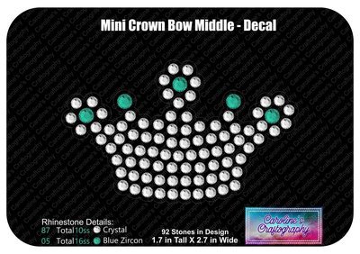 Mini 5 point Crown Decal and Cheer Bow 3D Add-on
