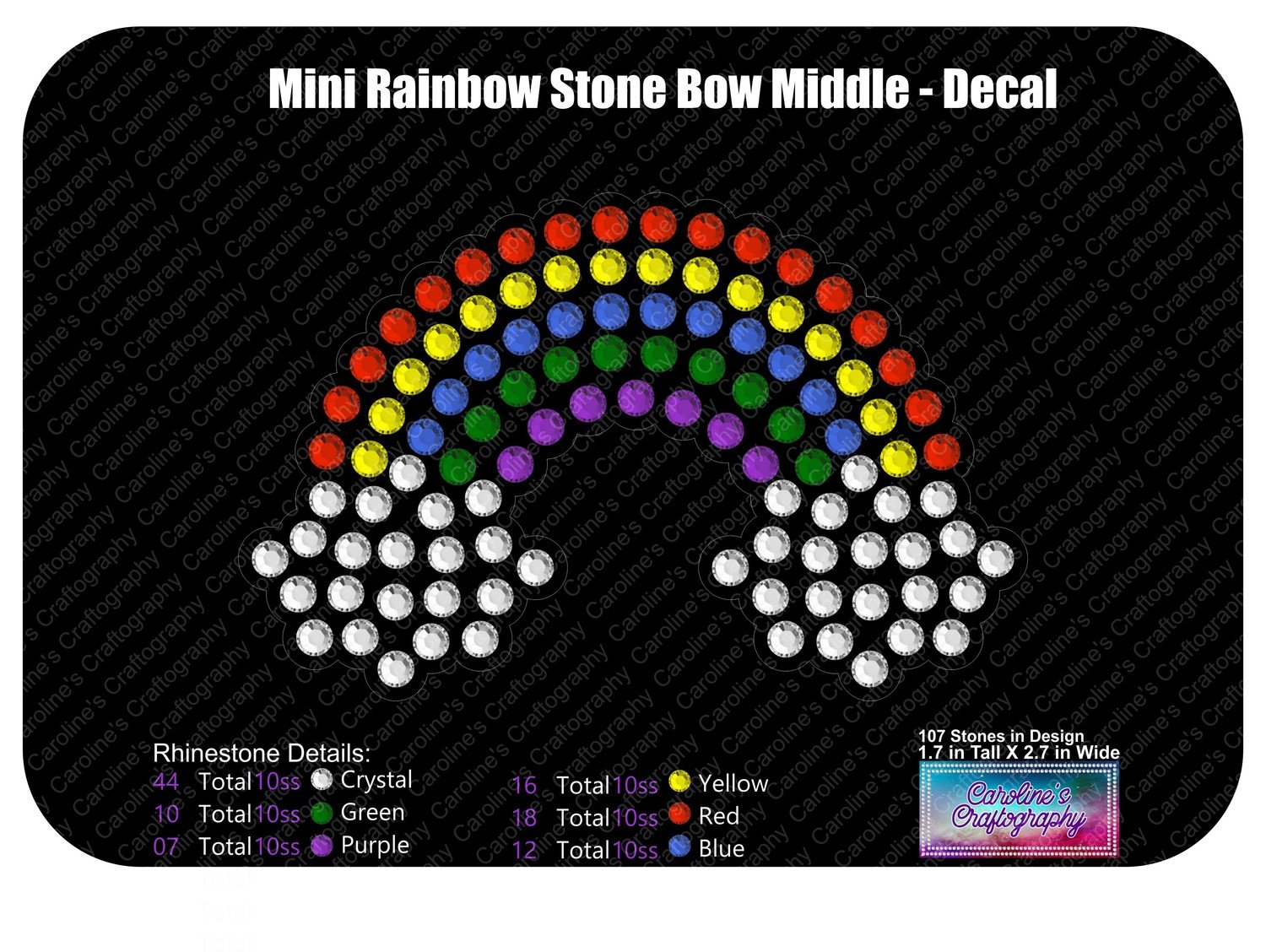 Mini Rainbow Decal and Cheer Bow 3D Add-on