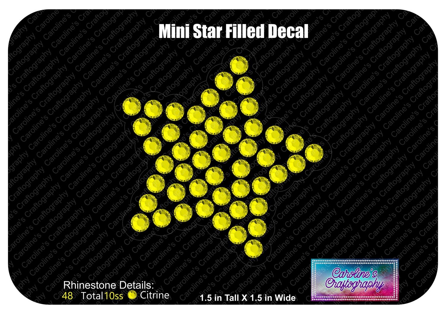 Mini Star Filled Decal Cheer Bow add-on 3D middle