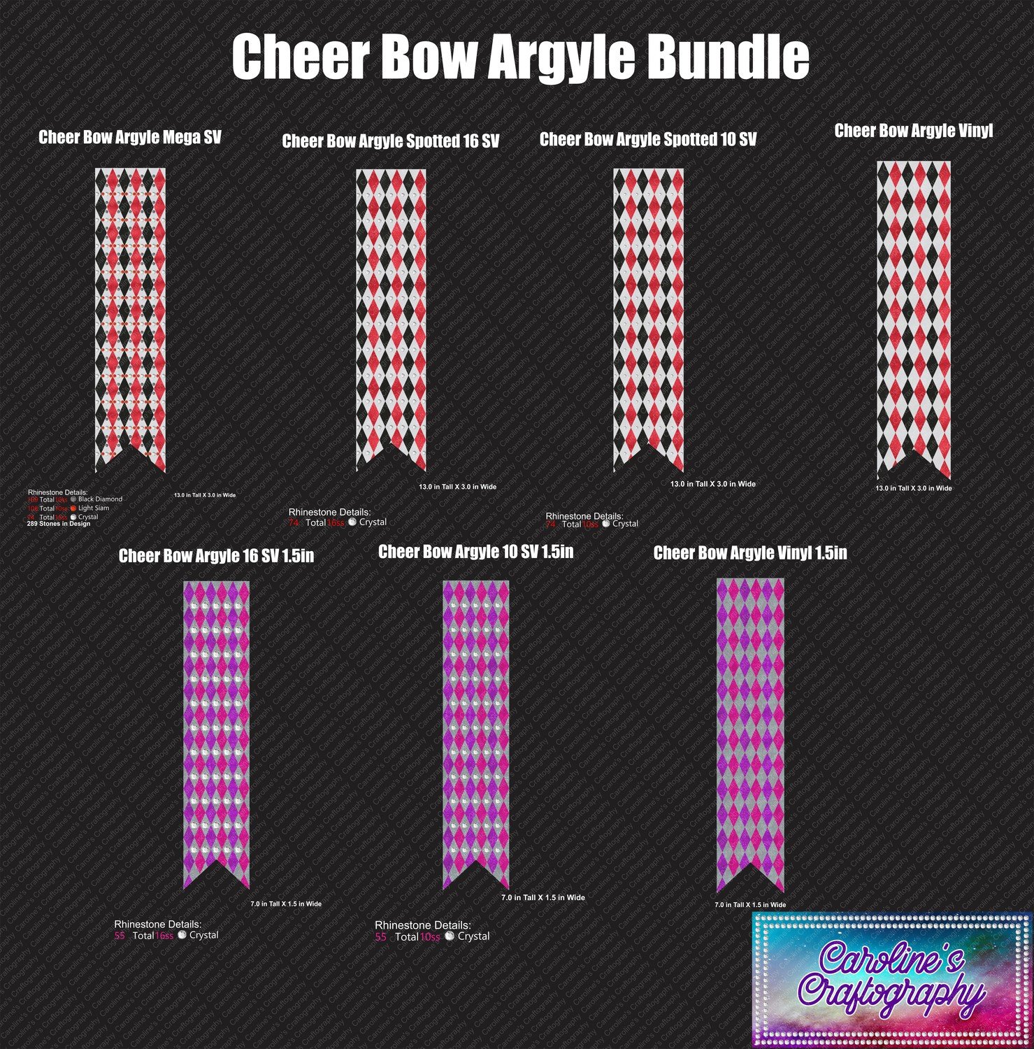 Cheer Bow Argyle Bundle