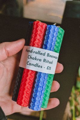 Hand-rolled Beeswax Chakra Ritual Candles